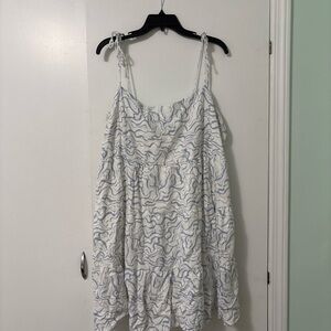 Abercrombie & Fitch White and Blue Patterned Dress